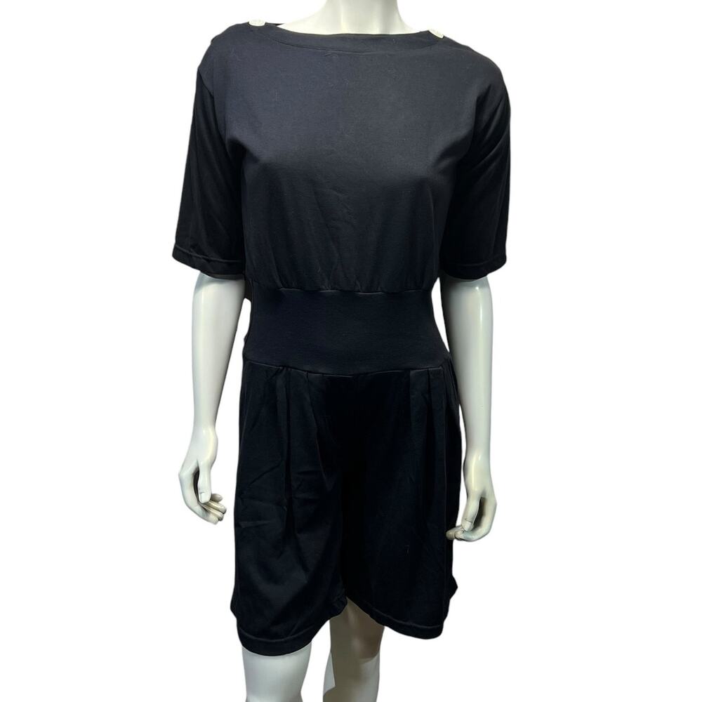 Vintage 90s Coach in Four Seasons Black Button Shoulder Romper Playsuit Size S
